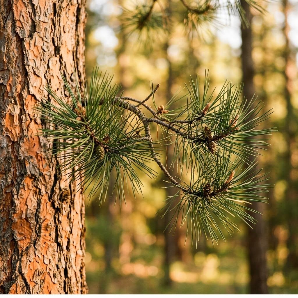 Ponderosa pine branches in warm afternoon light